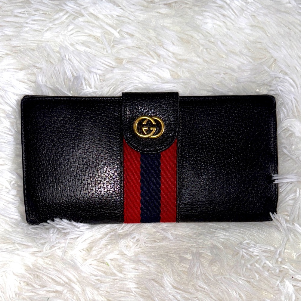 Vintage Gucci Long Wallet with Sherry Line